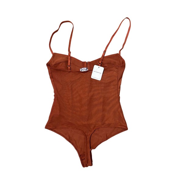 Intimately Night Rhythm Corset Bustier Bodysuit Top In Cinnabar XS - Picture 4 of 4